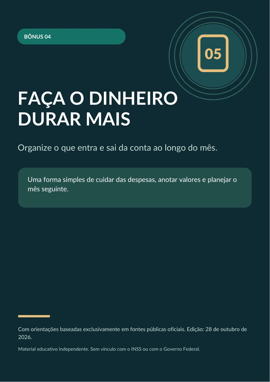 Capa real do bônus Faça o Dinheiro Durar Mais